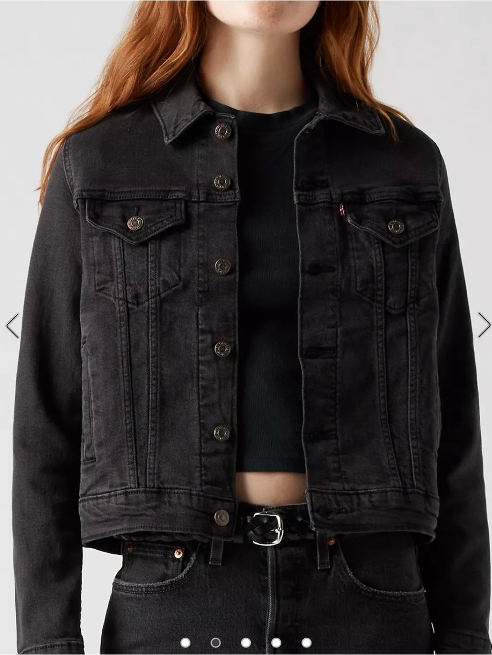 Levi’s Women Washed Black Trucker Jacket M Brand New